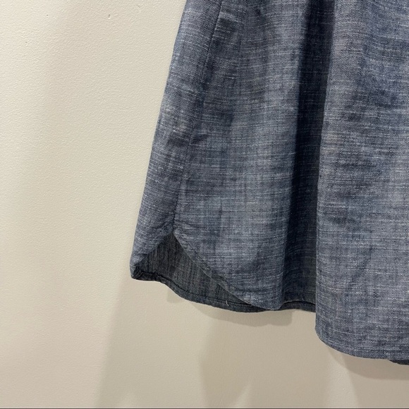 W Wrapper Chambray Split Neck Tassel Off The Shoulder Dress Small Blue - Picture 7 of 7